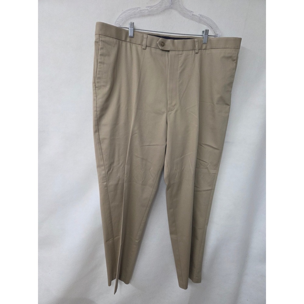 Roundtree & Yorke TravelSmart Khaki Chinos Mens 46x32 Tan Classic Fit Pants